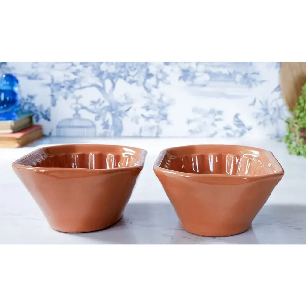 VTG Stangl Pottery Lemon Fruit Jello Pudding Molds Set 2 Cottage Farmhouse Bowl